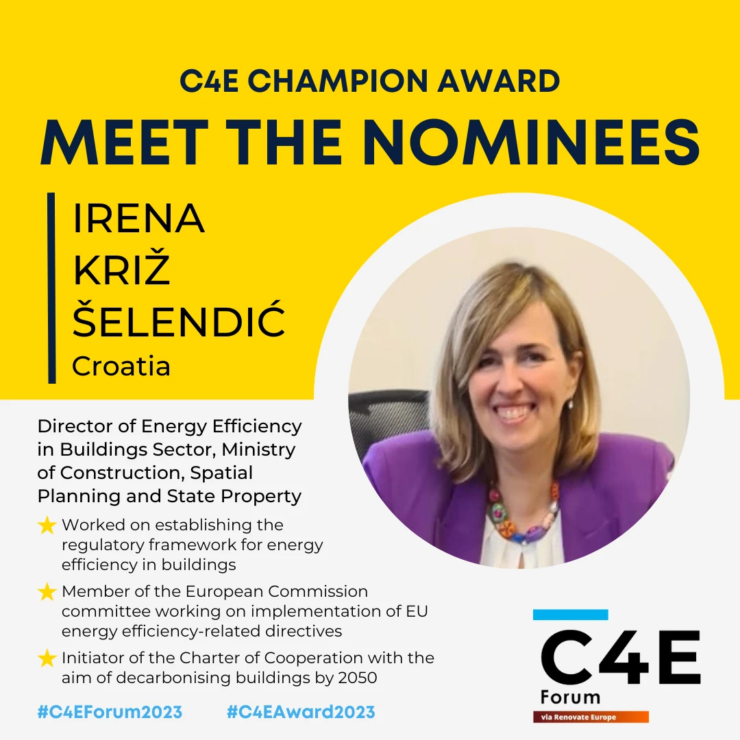 Irena Križ Šelendić, Croatia nominee card