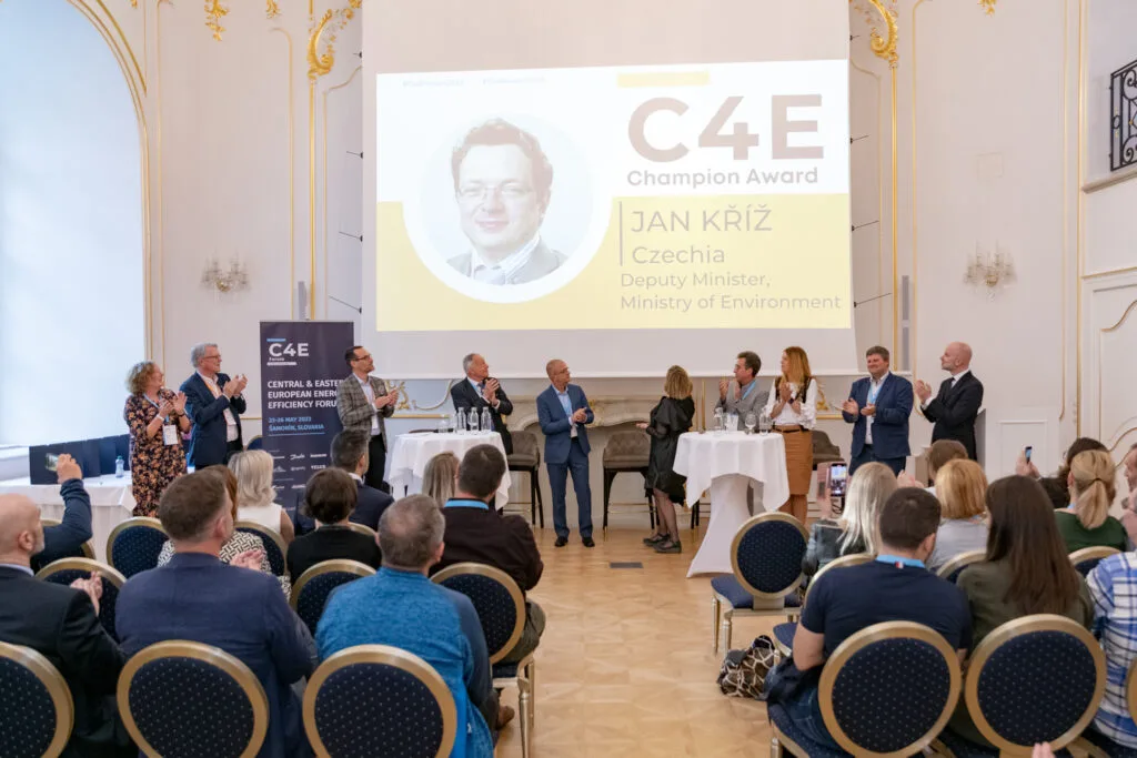 Jan Kriz receiving the C4E Champion Award 2023