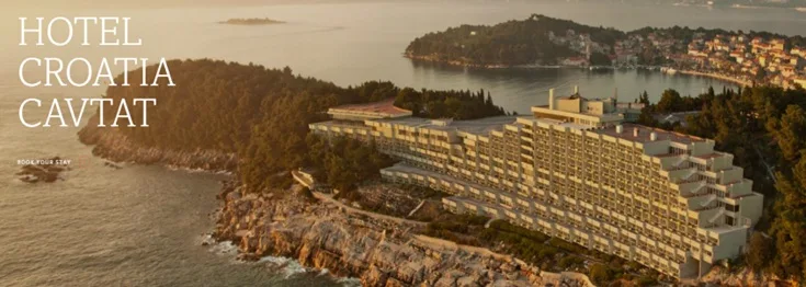 Aerial view of Hotel Croatia in Cavtat, Croatia