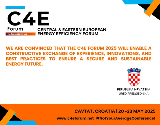 C4E Forum 2025 patronage graphic from the Office of the President of the Republic of Croatia.