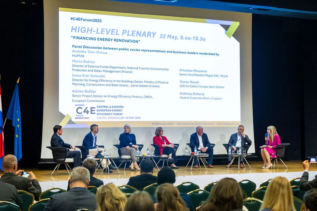 High-level plenary panel on stage at the C4E Forum 2025 in Cavtat, Croatia